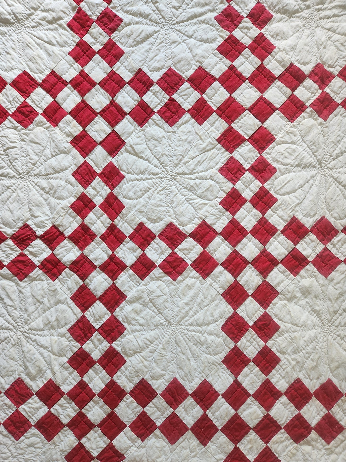 Antique Red & White Irish Chain Quilt