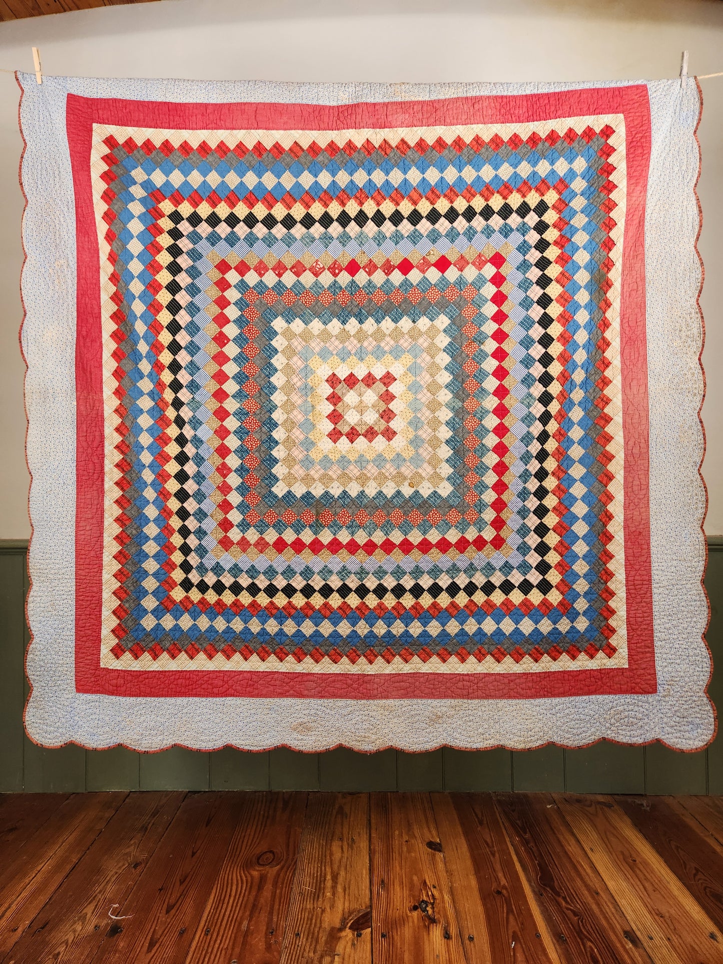 Antique Trip Around The World Quilt c1890