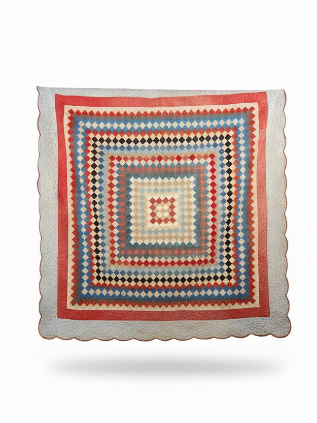Antique Trip Around The World Quilt c1890