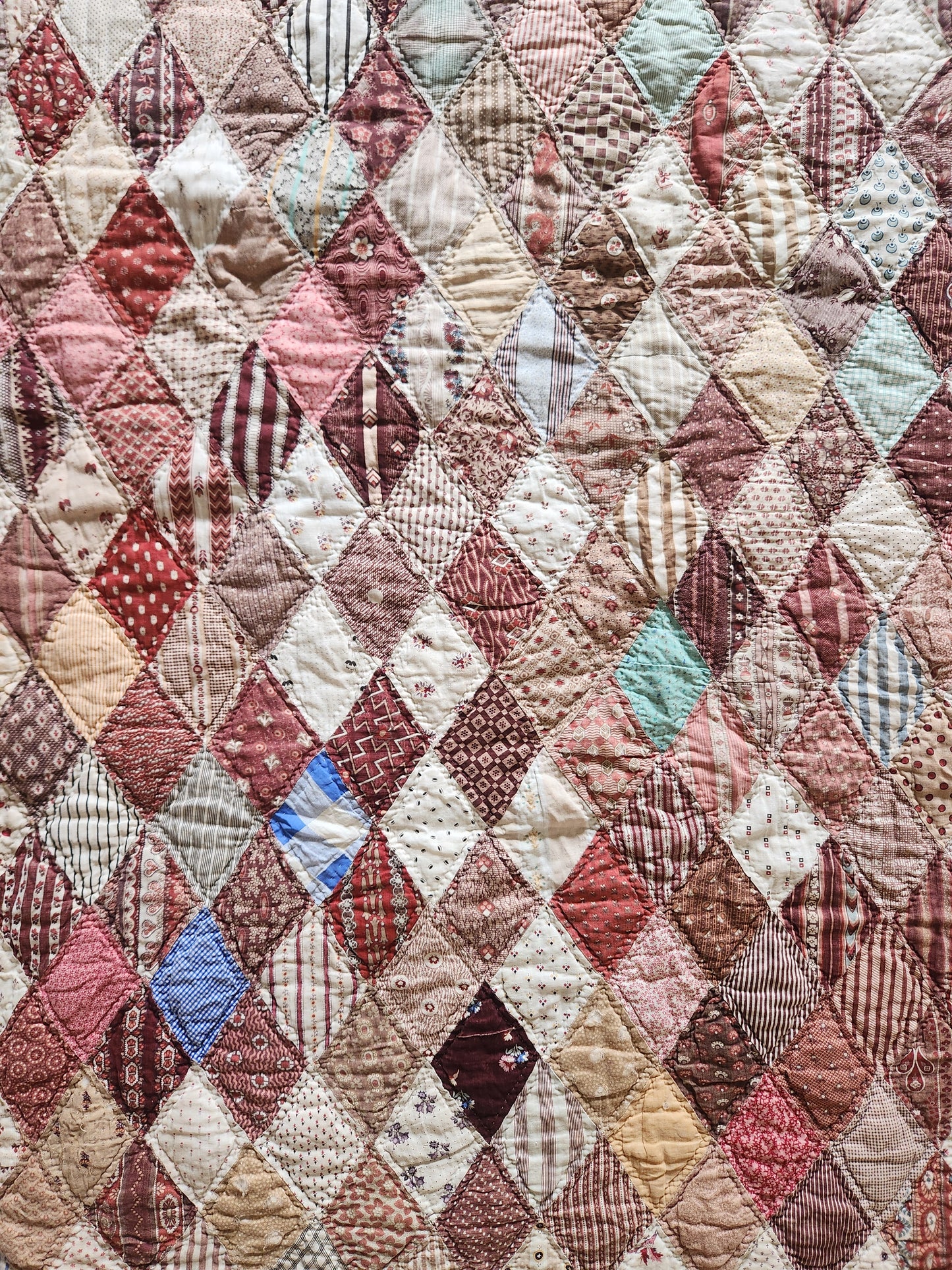 Antique Semi-Charm Diamond Quilt c1880