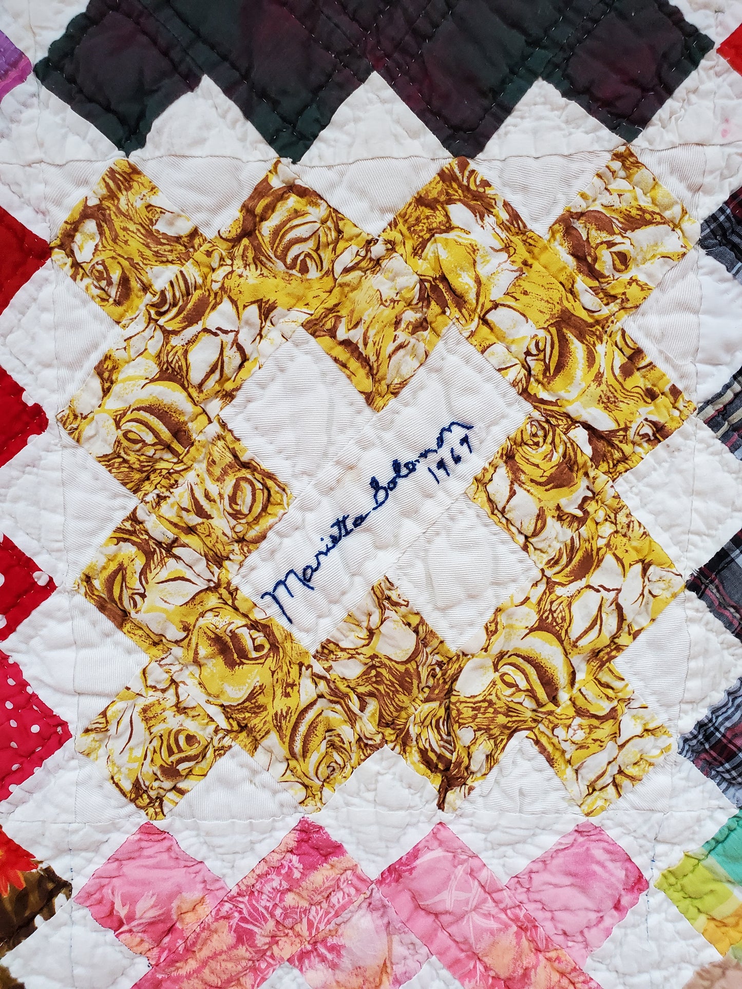 Feed Sack Album Quilt, ca 1970