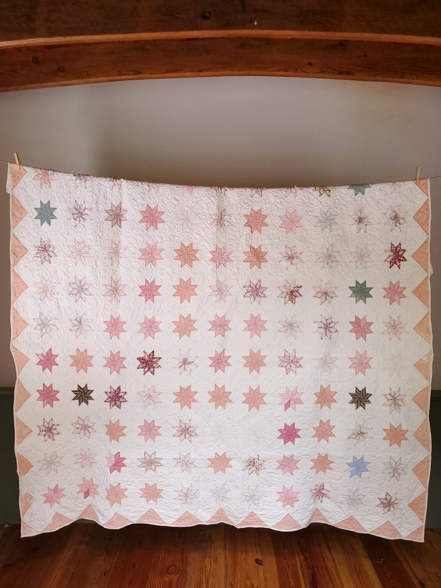 Vintage 8 Point Star Quilt ca 1900