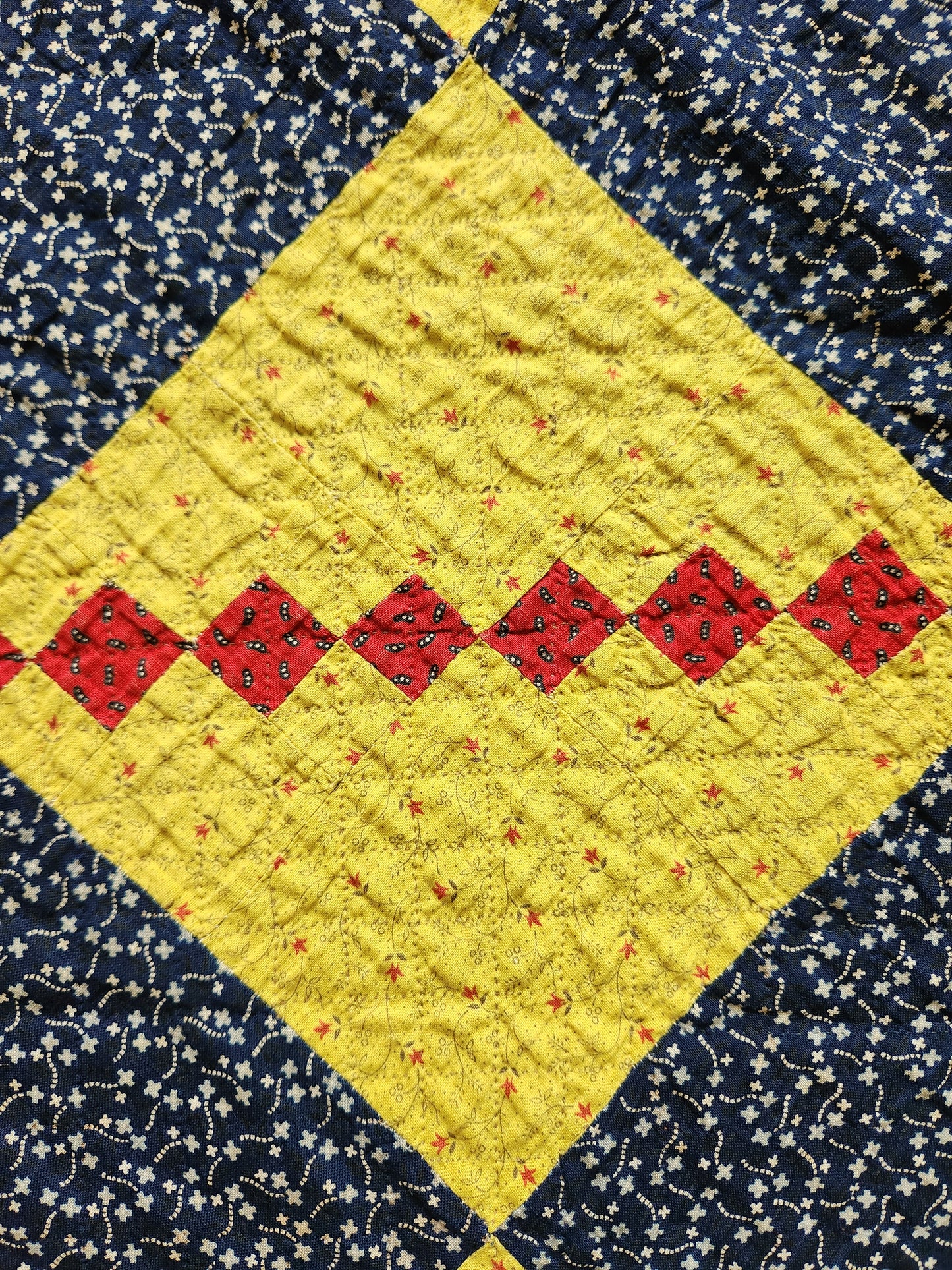 Four Patch on Point Quilt c1880