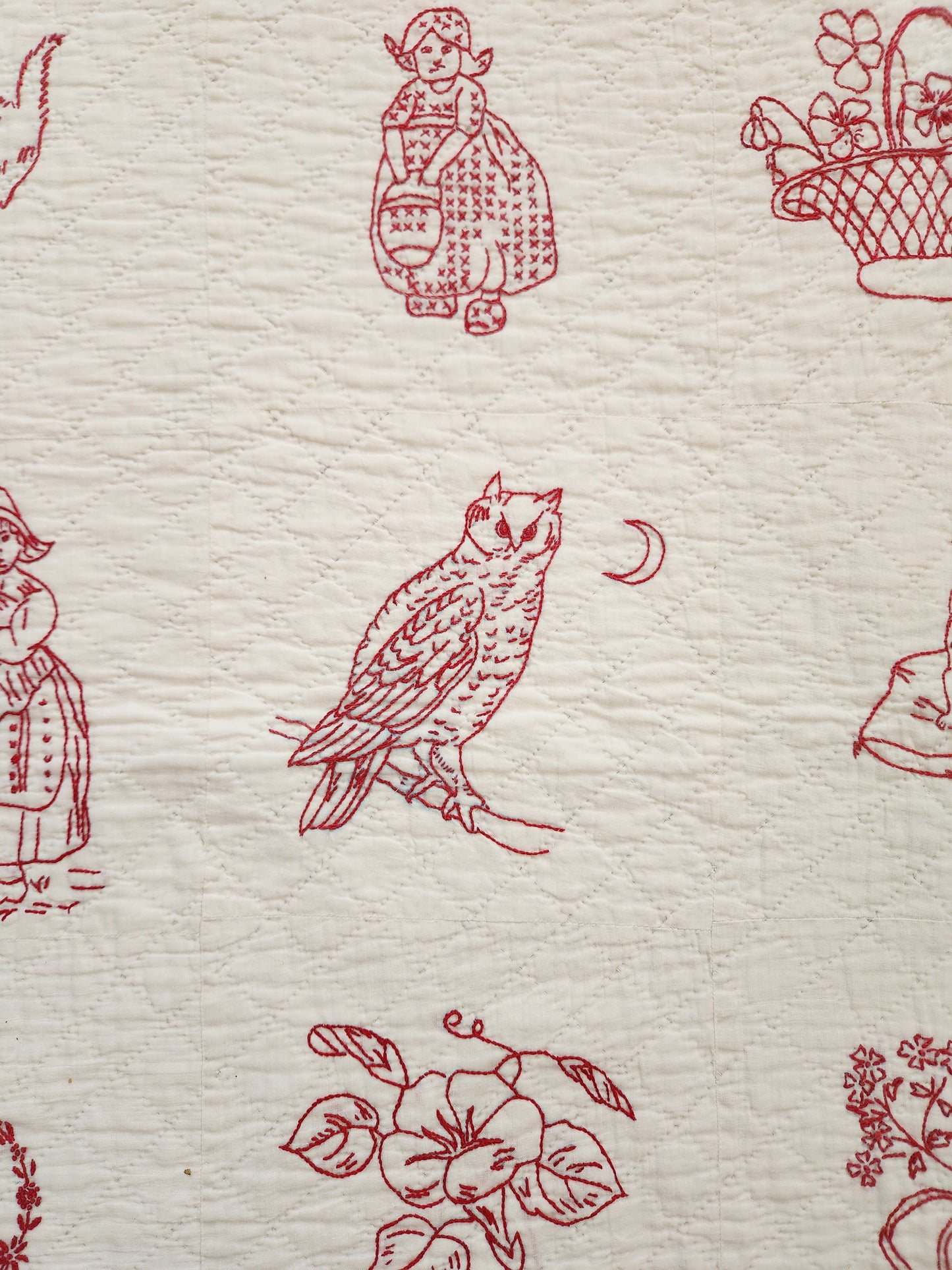 Antique Redwork Quilt c1890