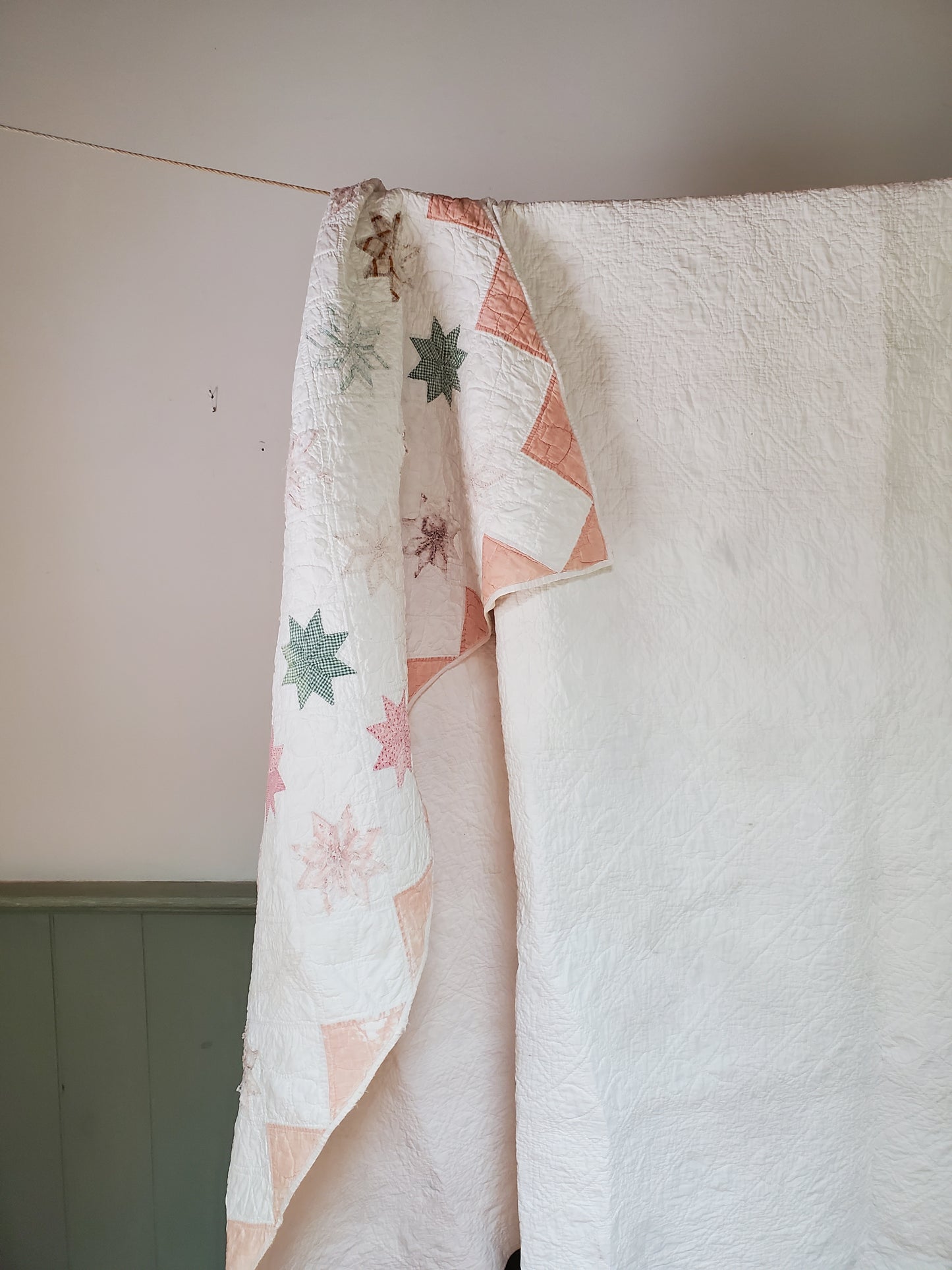 Vintage 8 Point Star Quilt ca 1900