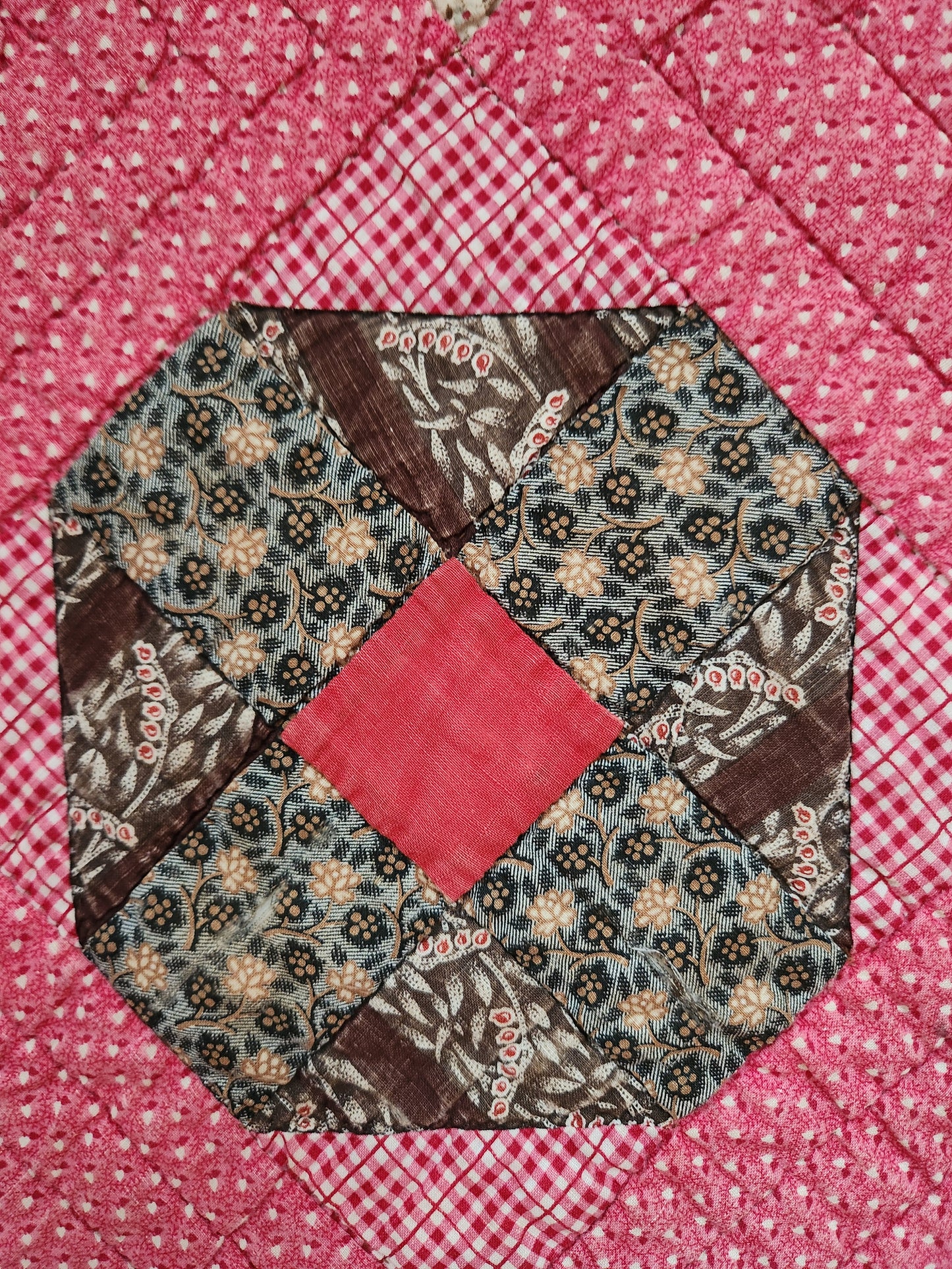 19th Century Pink Patchwork Quilt