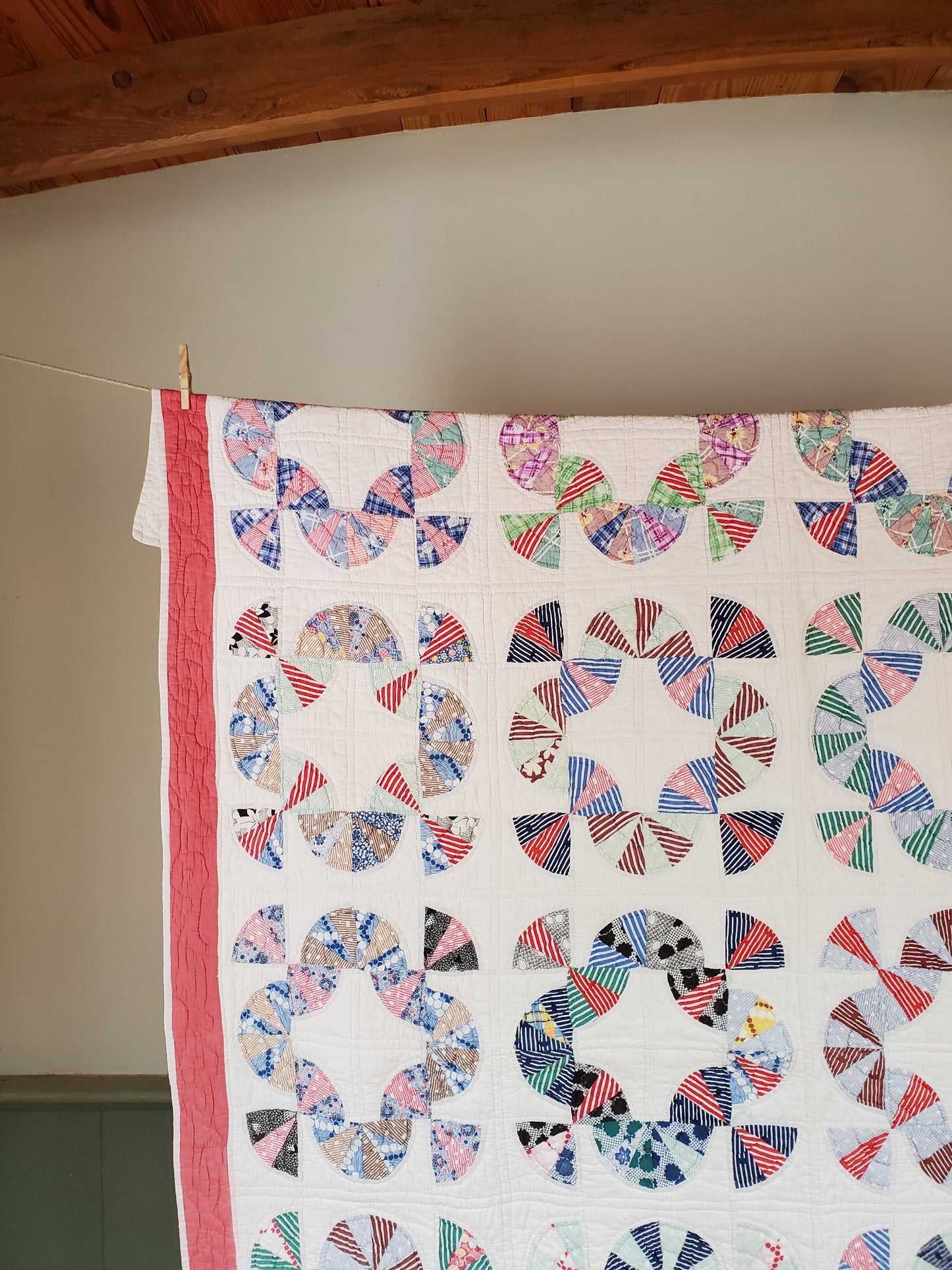 Baby Bunting Vintage Feed Sack Quilt, ca 1940