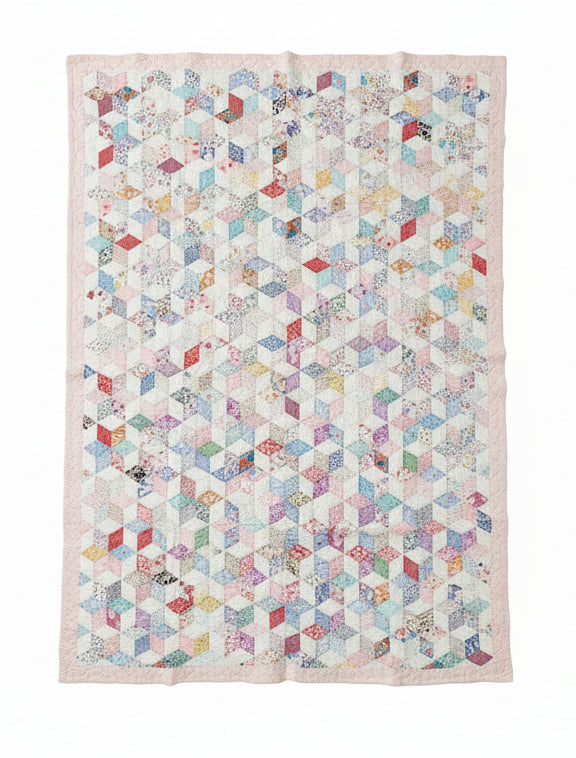 Stunning Feed Sack Star Quilt c1930