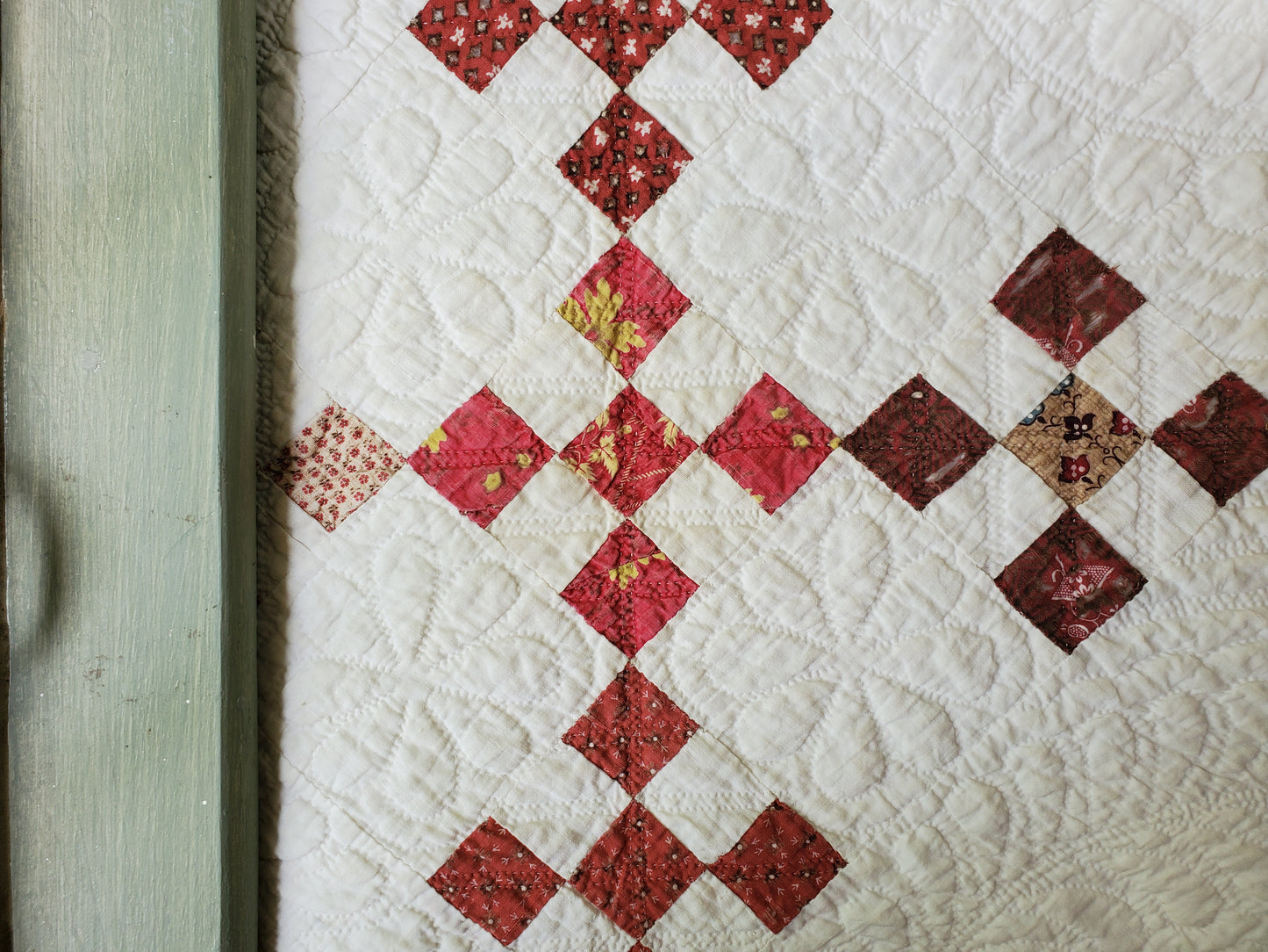 Antique Double 9 Patch Quilt, 19th Cent