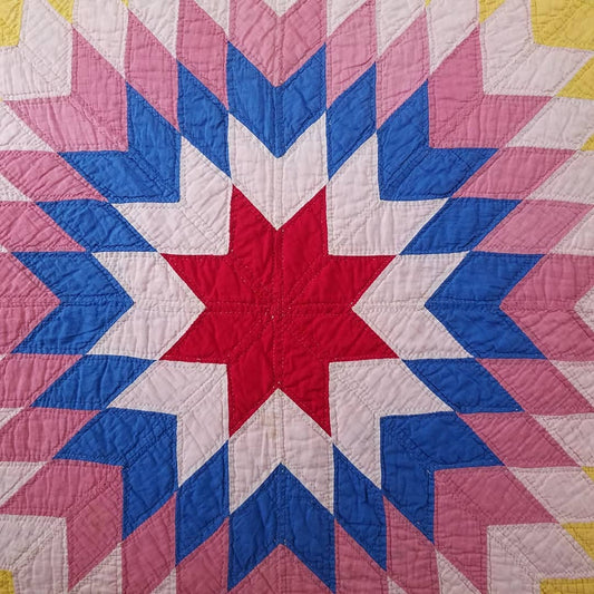 Red and Pink Lone Star Quilt