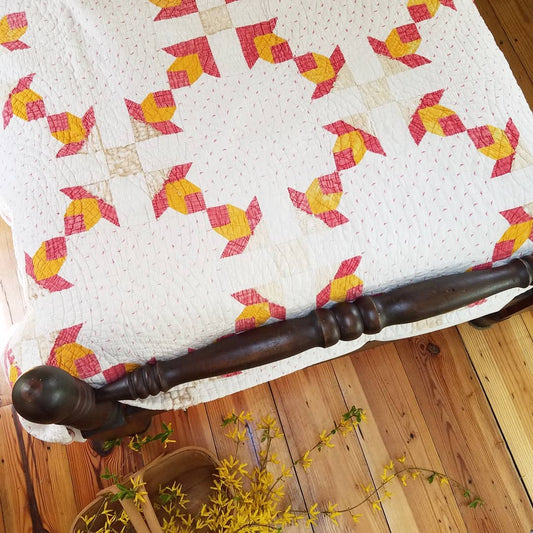 Red and Yellow Tulip Quilt