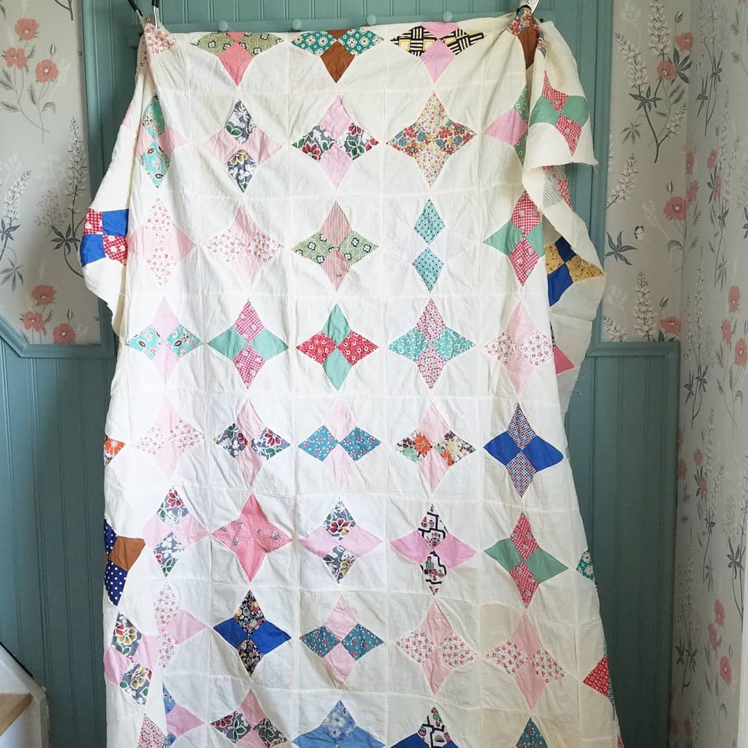 "Job's Trouble" Feed Sack Quilt Top