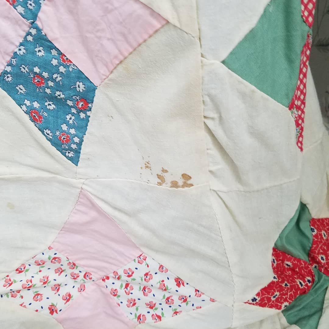 "Job's Trouble" Feed Sack Quilt Top