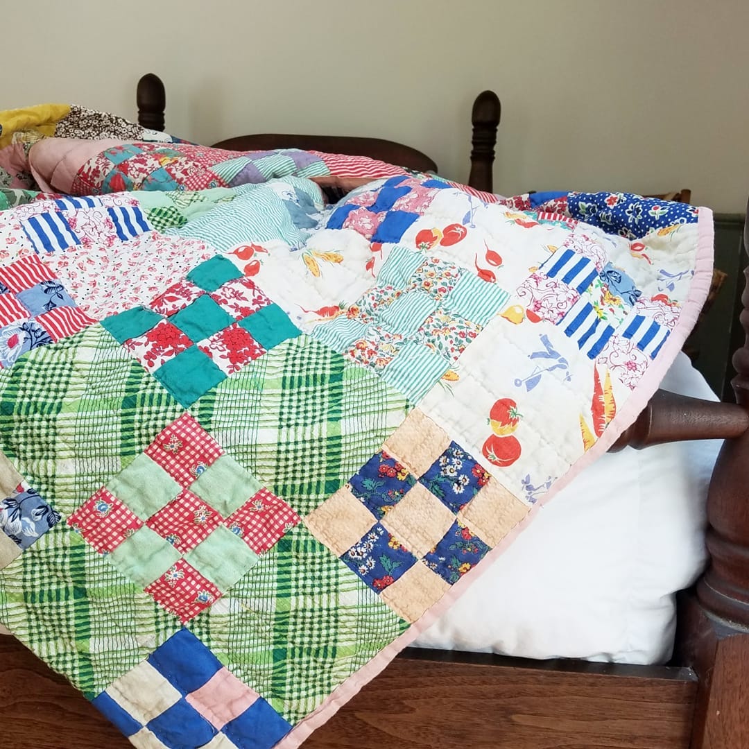 Feed Sack 9 Patch Quilt
