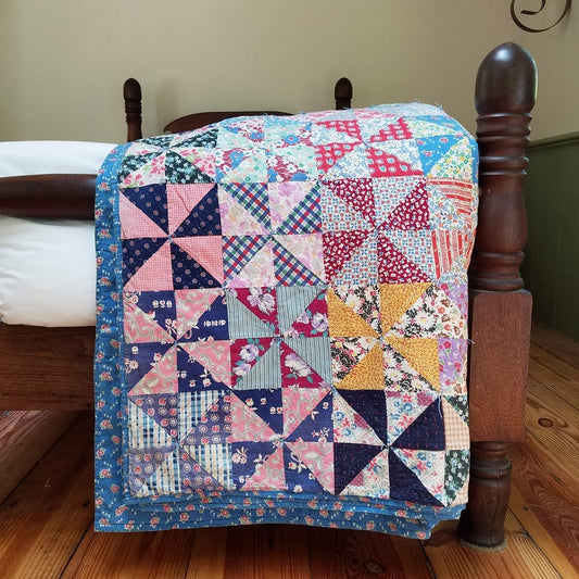 Hand Tied Pinwheel Quilt