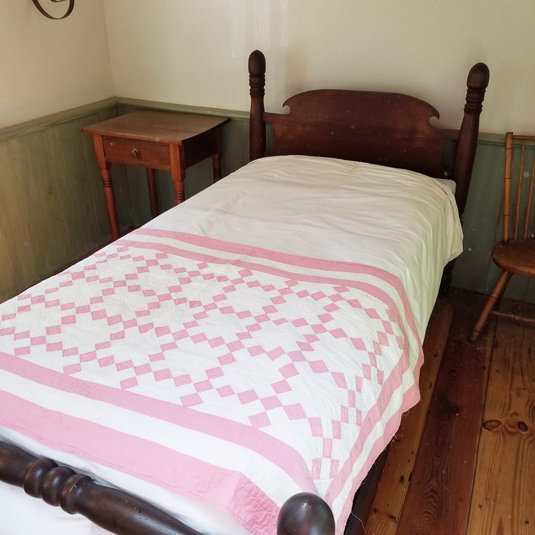 Pink and White Irish Chain Quilt