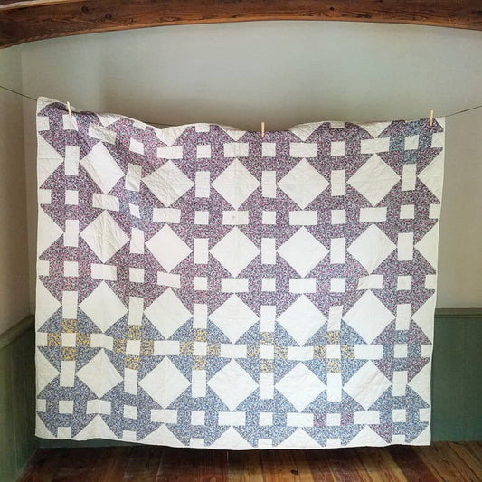Ombre Floral Churn Dash Quilt