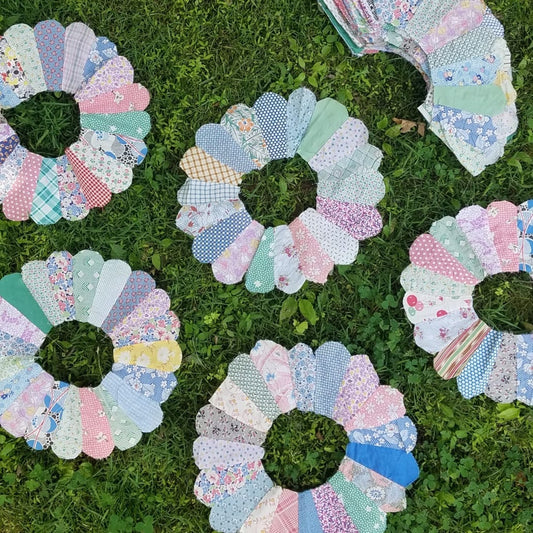 Complete set of 20, Dresden Plate Quilt Blocks