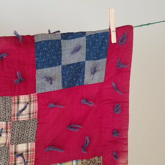 Hand tied Nine Patch Quilt