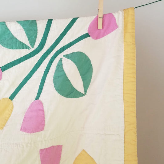 Pink and Yellow Tulip Quilt
