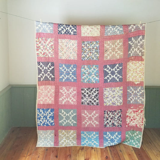 Pink Odd Fellow's Patch Quilt