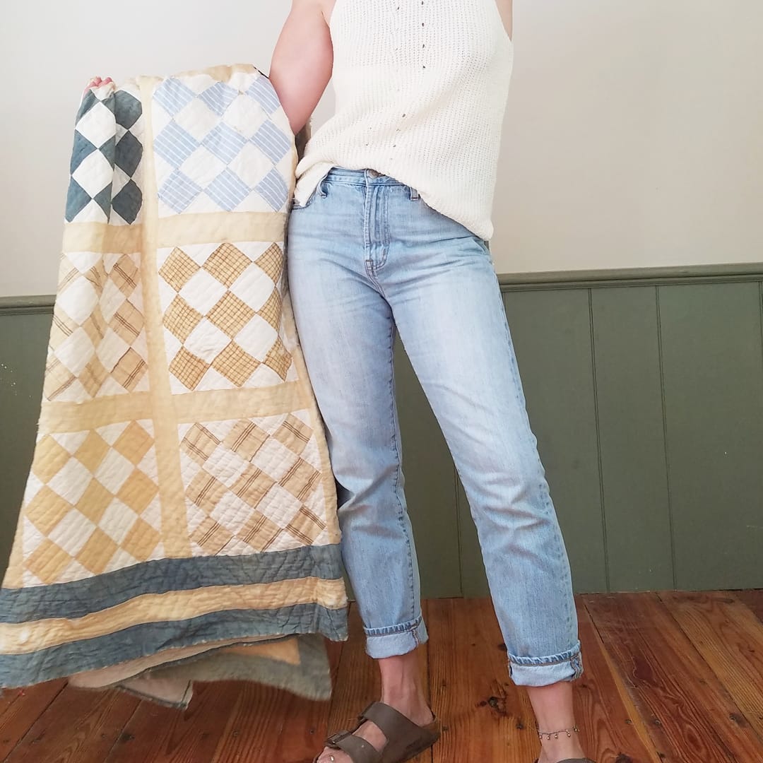 Blue and Tan Loose Quilt Blocks