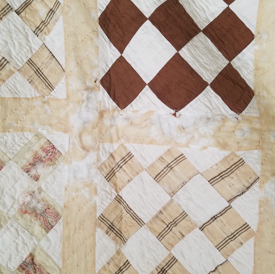 Blue and Tan Loose Quilt Blocks