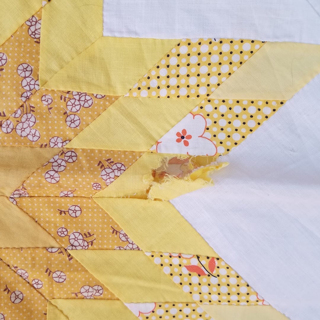 Yellow Prairie Star Quilt Top