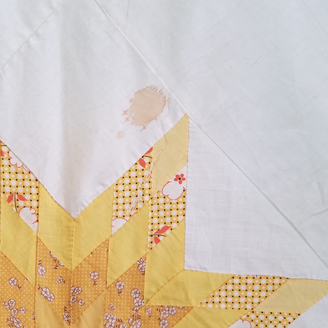 Yellow Prairie Star Quilt Top