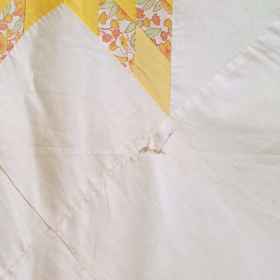 Yellow Prairie Star Quilt Top