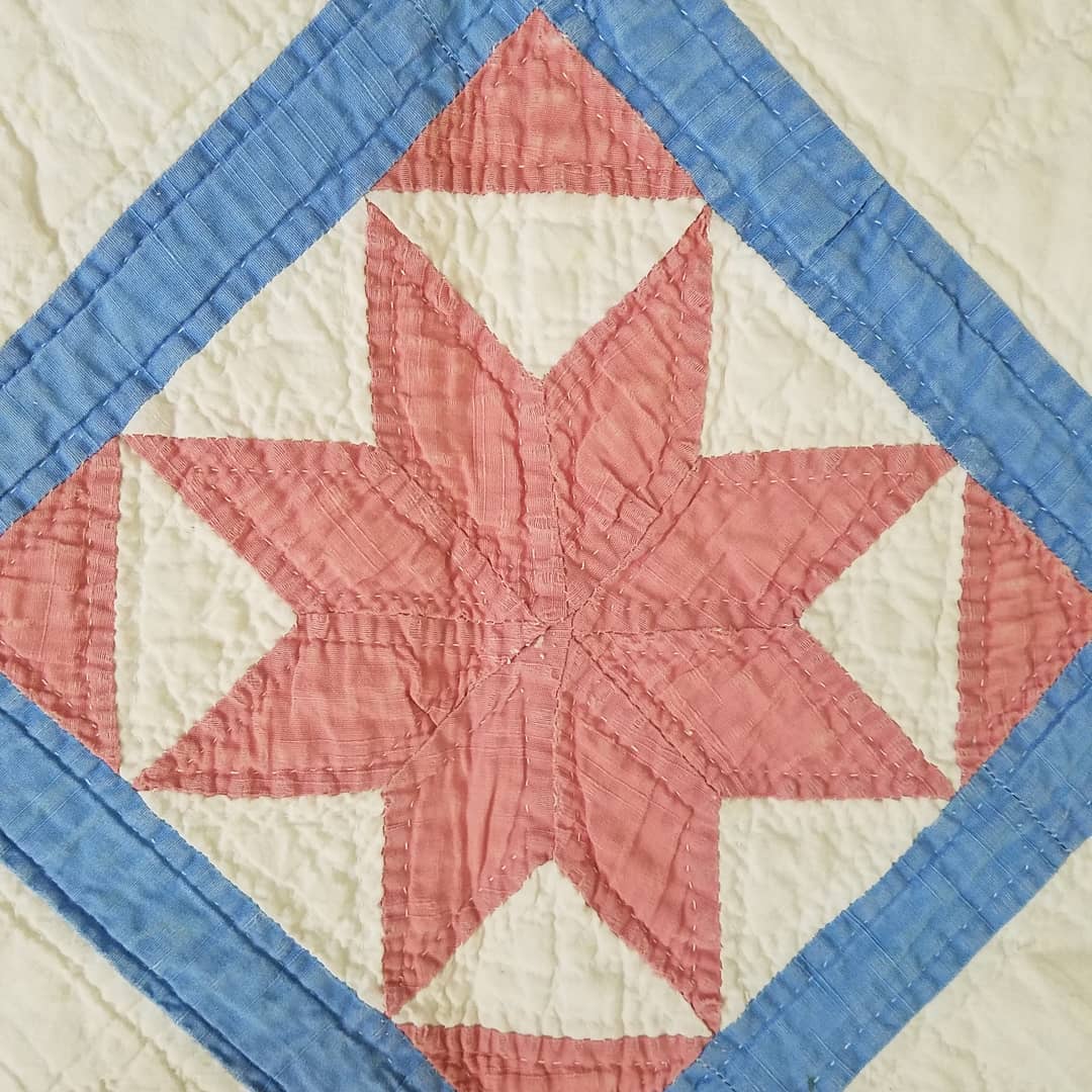 Baby Blue and Pink Stars Quilt