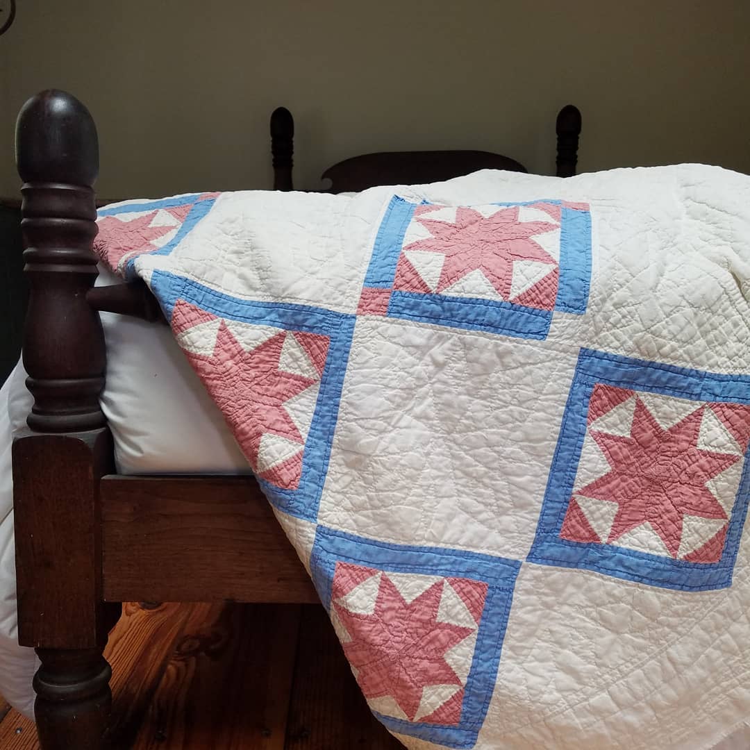 Baby Blue and Pink Stars Quilt