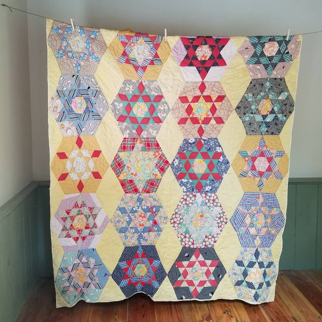 Yellow Ozark Star Quilt