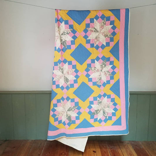 Pink and Orange Star Quilt