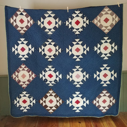 Indigo Crown of Thorns Quilt