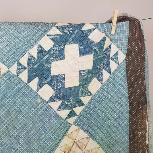 Inscribed, Pale Blue Quilt