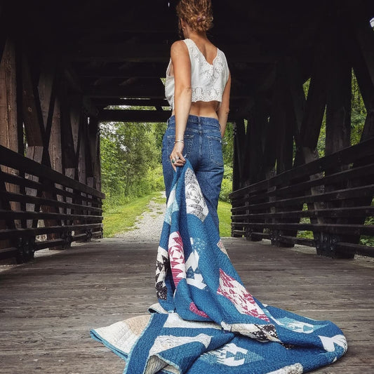 Indigo Crimson Rambler Quilt