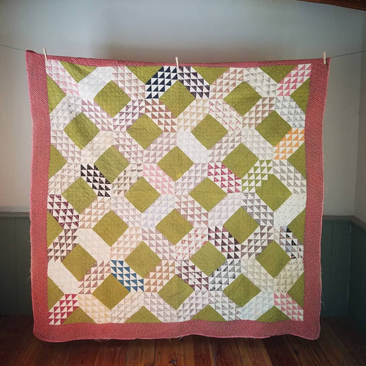 Pink and Green Ocean Waves Quilt