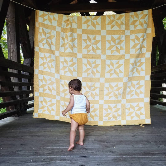 Sunny Yellow "Pieced Star" Quilt