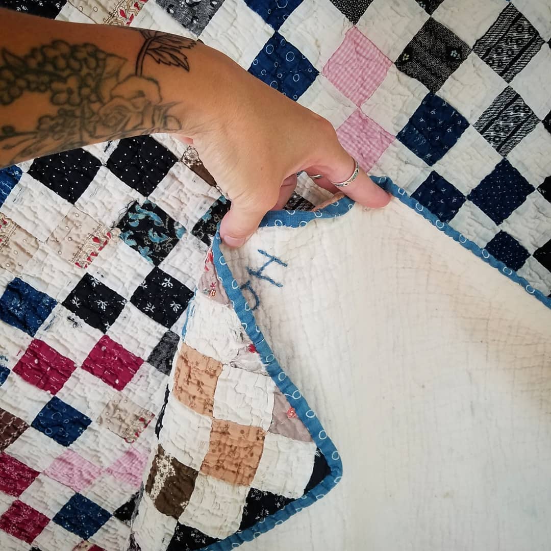 1880s Indigo Chain Quilt