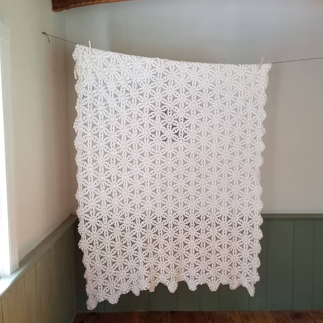 Stunning Floral Crochet Cotton Throw