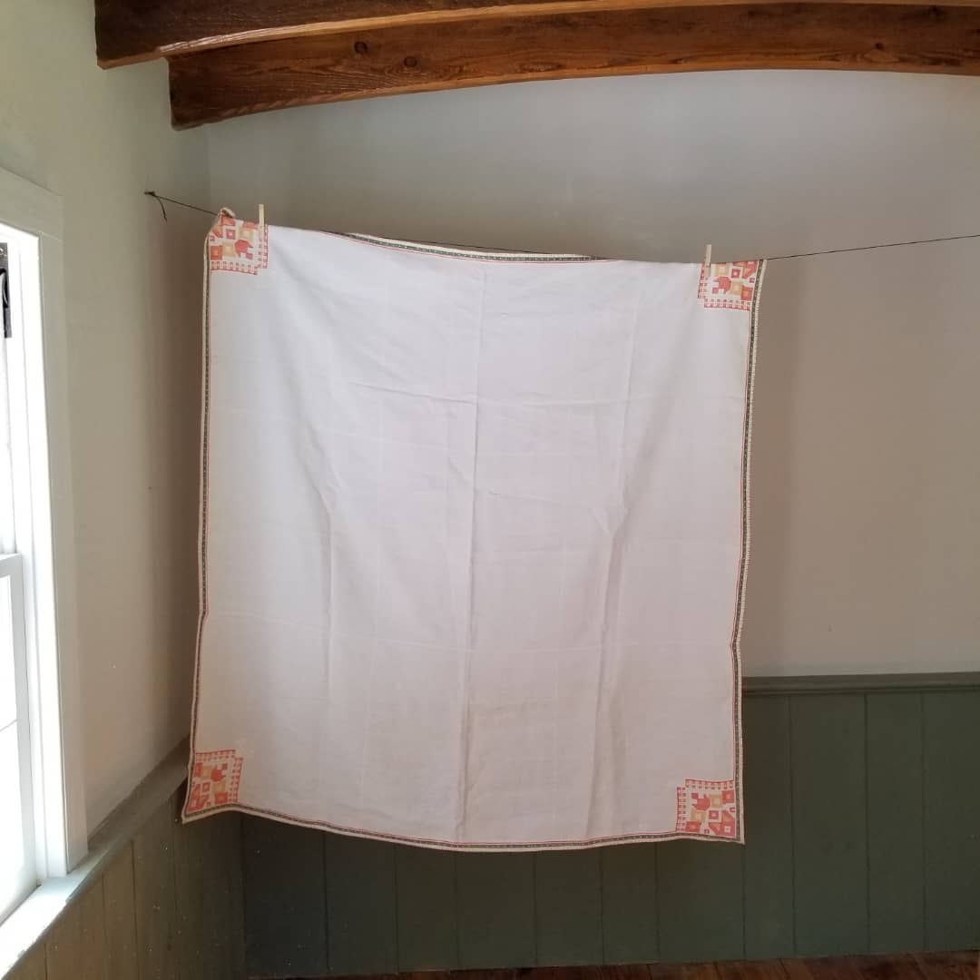 White and Peach Linen Cloth