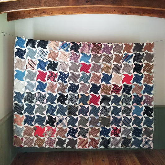 Hand Tied Pinwheel Quilt