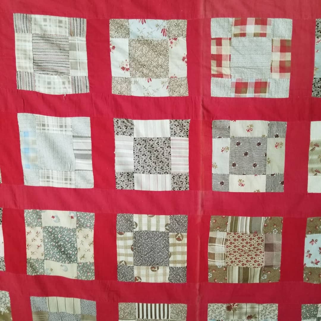 Red 9 Patch Coverlet
