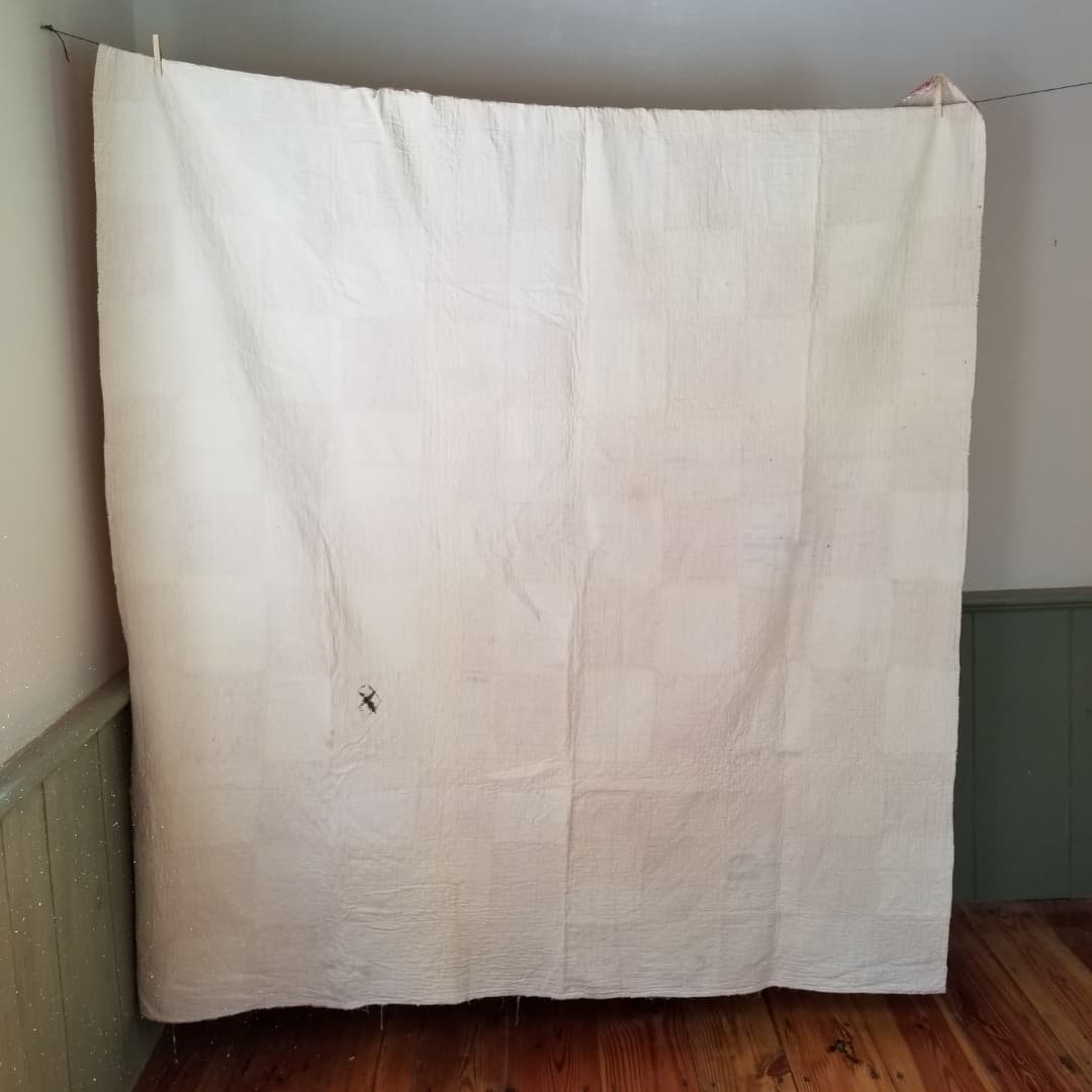 Simple Red and White Block Quilt
