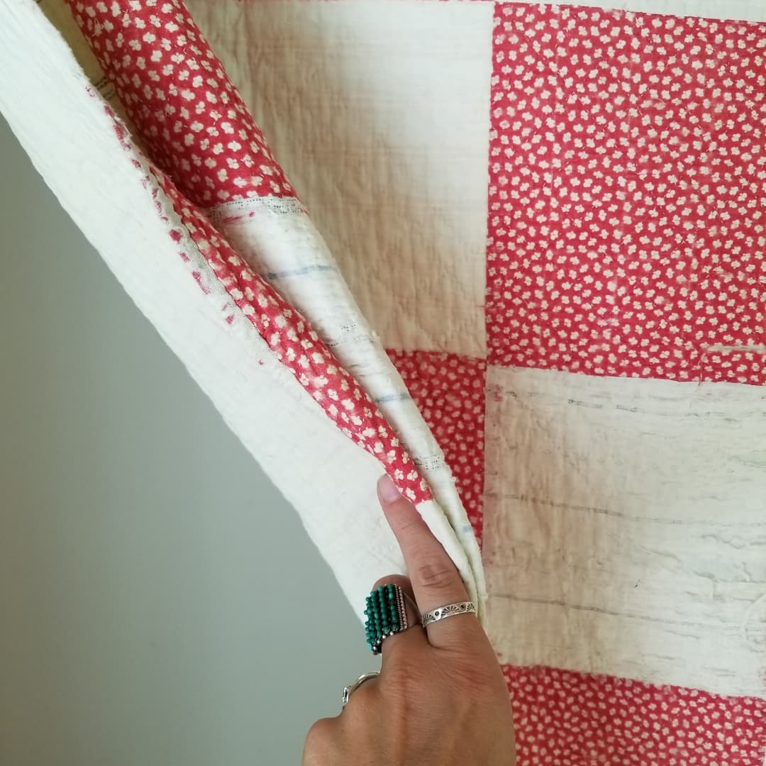 Simple Red and White Block Quilt
