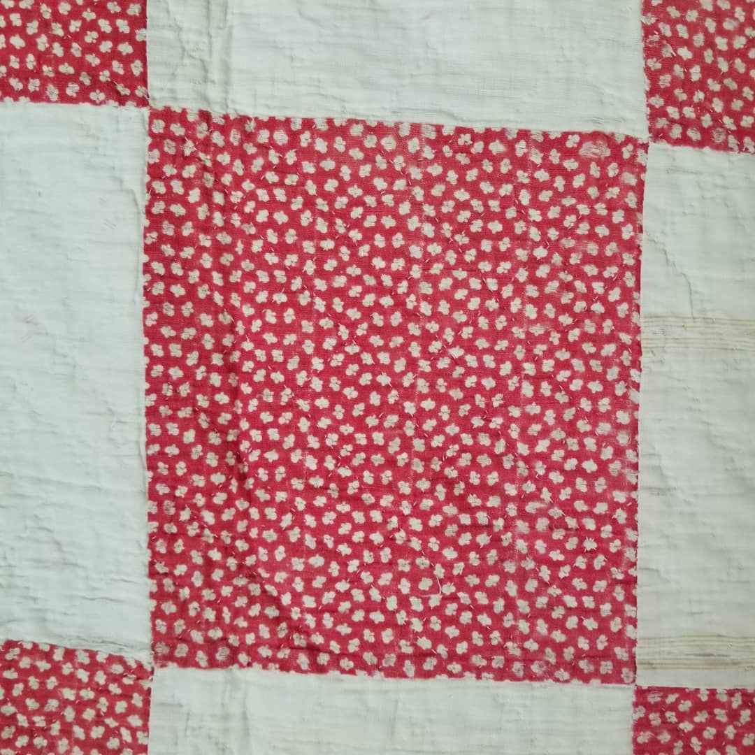 Simple Red and White Block Quilt