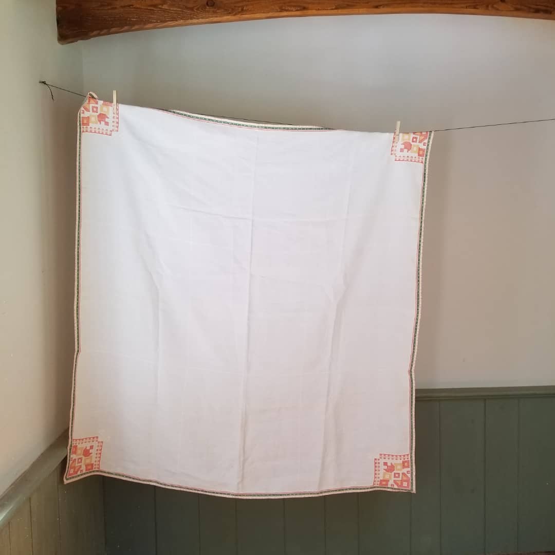 White and Peach Linen Cloth