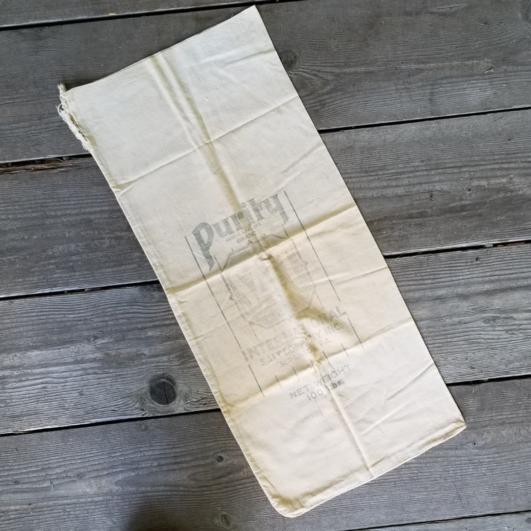 Purity Salt, Antique Cotton Sack