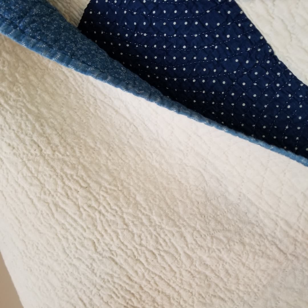 Ca 1890 Indigo Sawtooth Star Quilt
